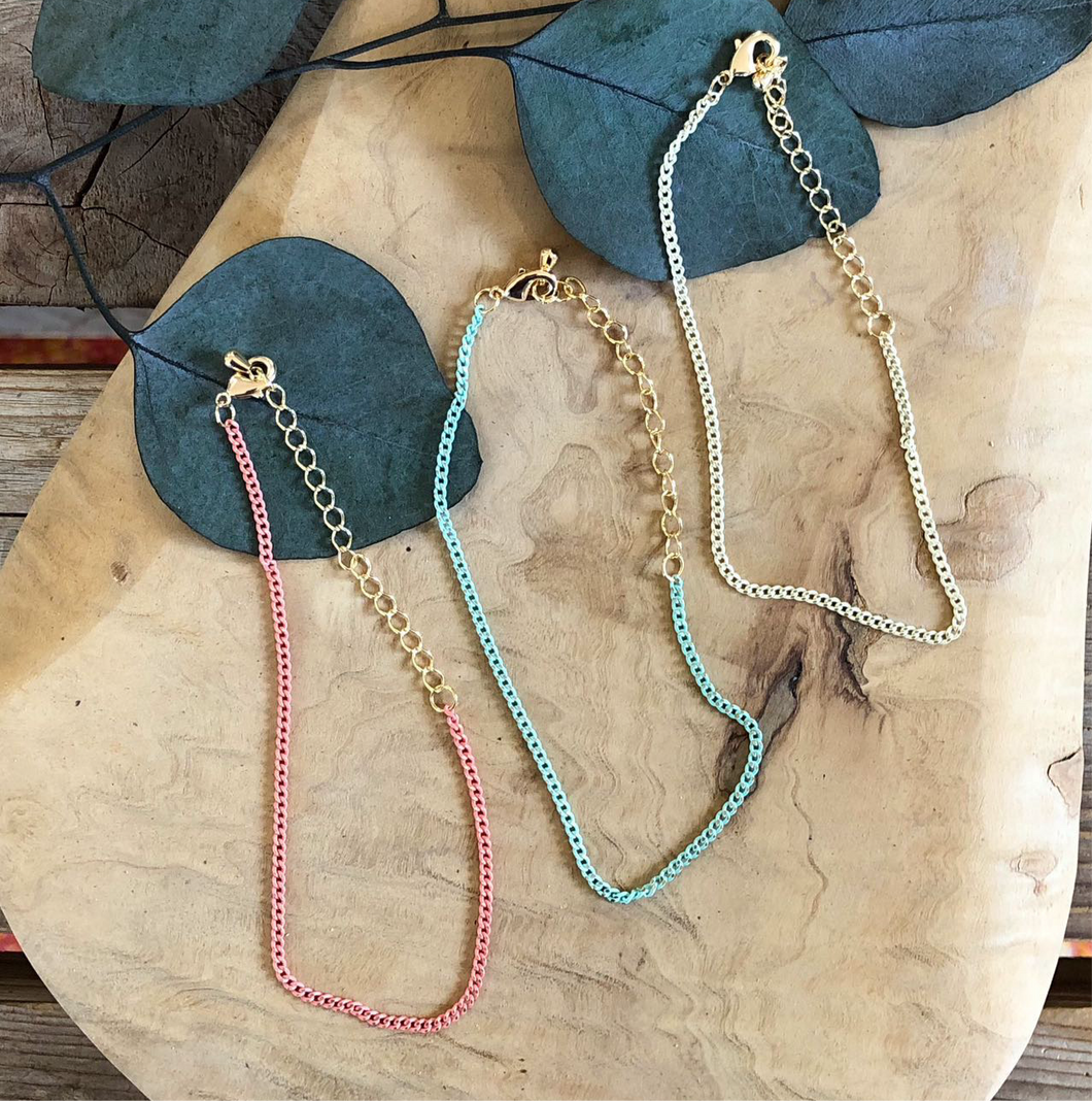 Colored Gold Chain Bracelets