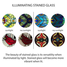 Load image into Gallery viewer, Lila Sunburst Stained Glass Panel
