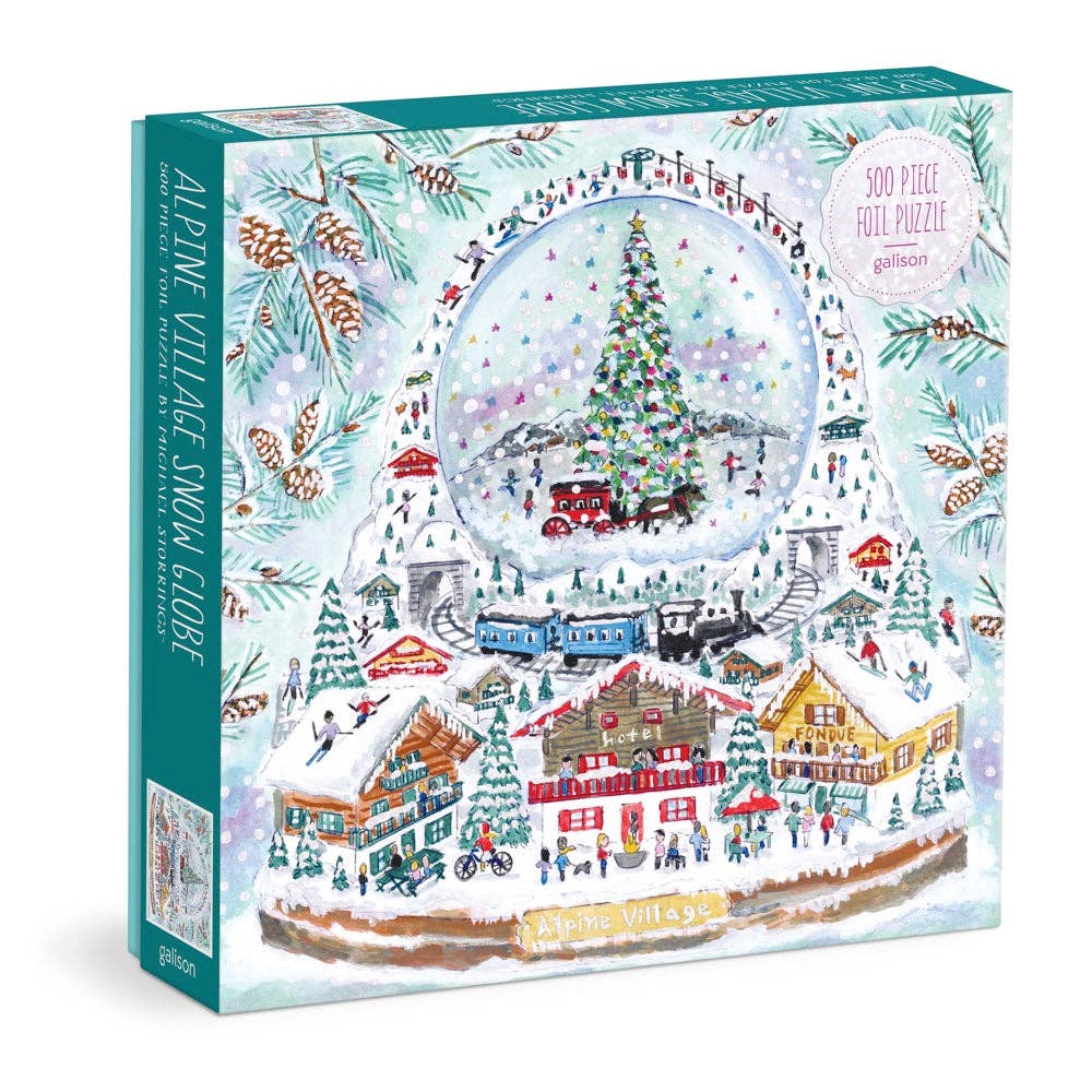 Alpine Village Snowglobe 500 Piece Foil Puzzle