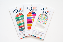 Load image into Gallery viewer, Beach Day | White &amp; Colorful Striped Summer Nail Wrap Set
