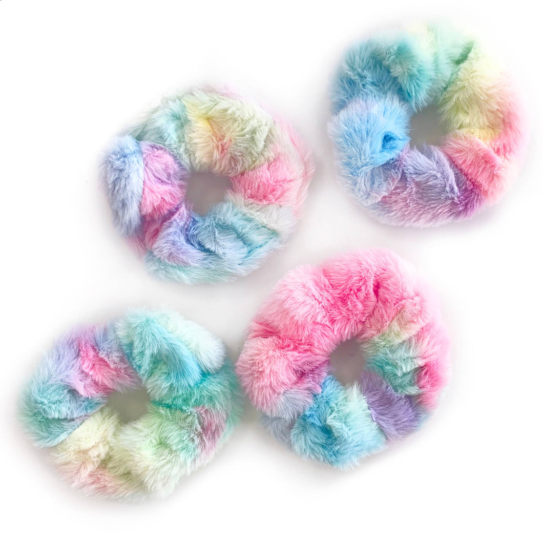 Tie-Dye Fluffy Scrunchies