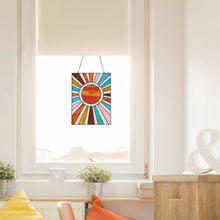 Load image into Gallery viewer, Lila Sunburst Stained Glass Panel
